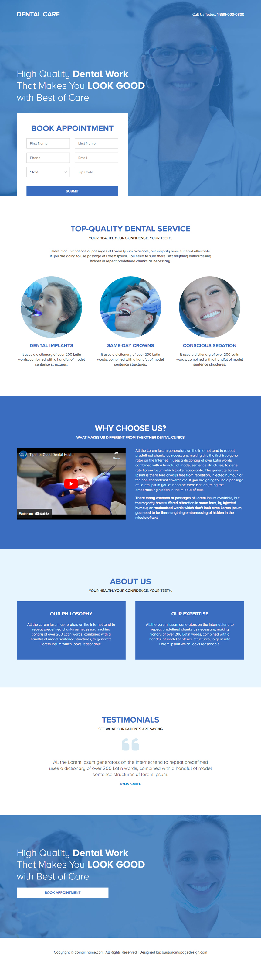 best dental care lead capture landing page