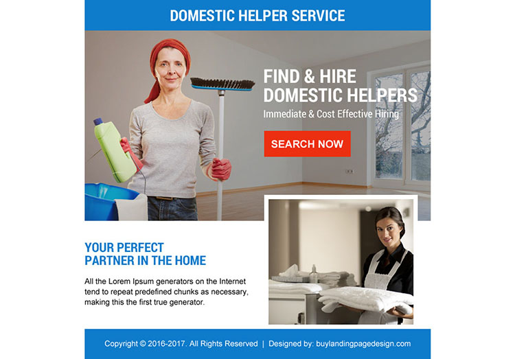 best domestic help service ppv landing page design