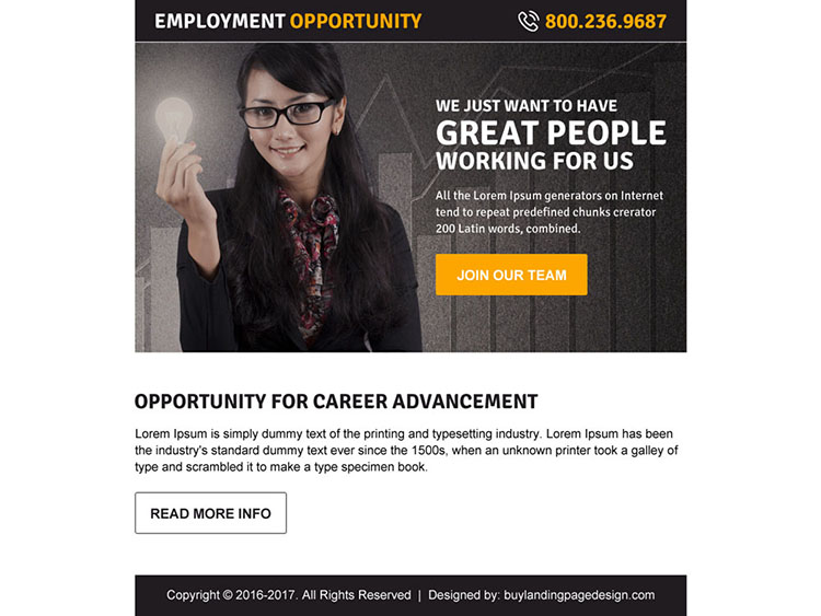 best employment opportunity ppv landing page design