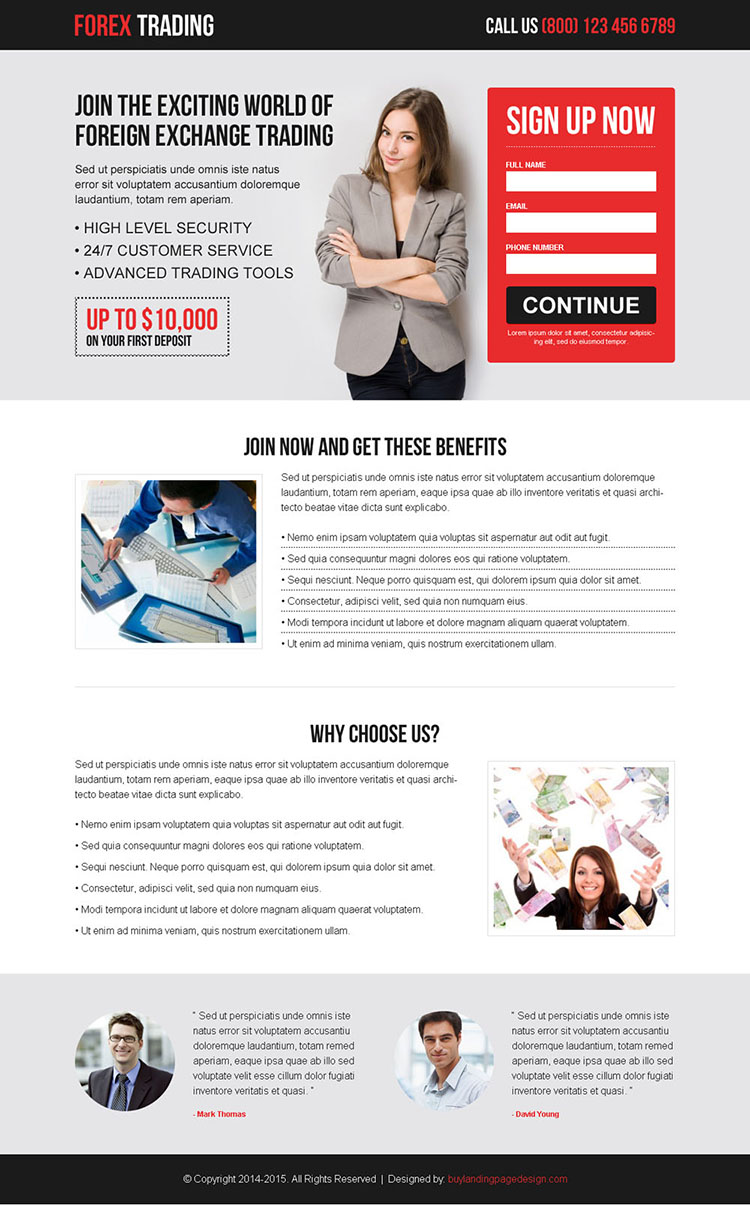 best forex trading lead capture converting landing page design