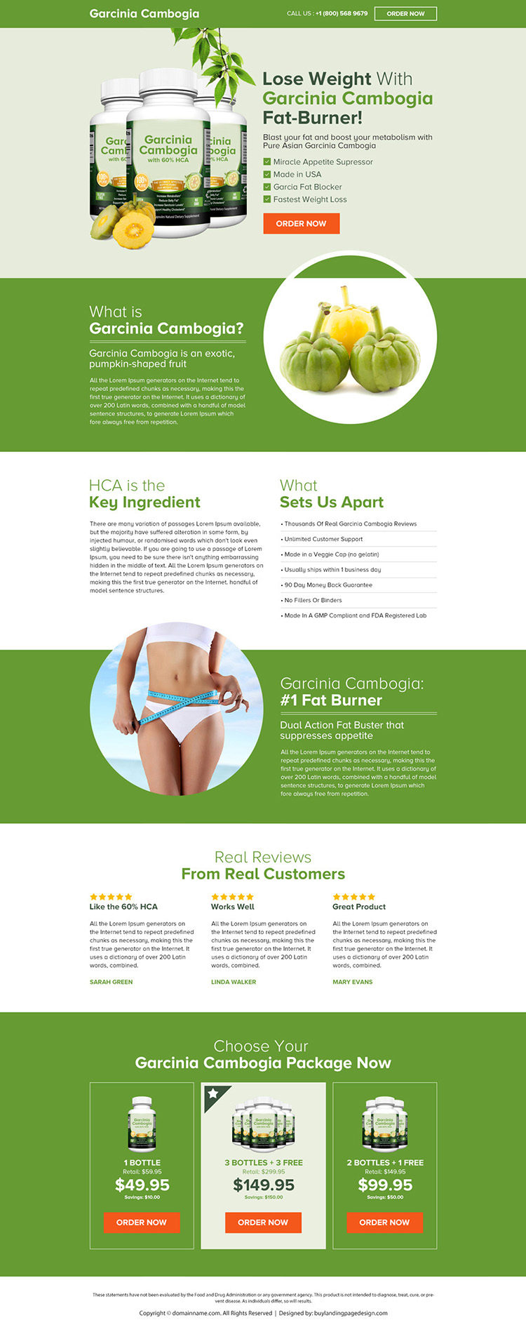 pure asian garcinia cambogia product selling landing page