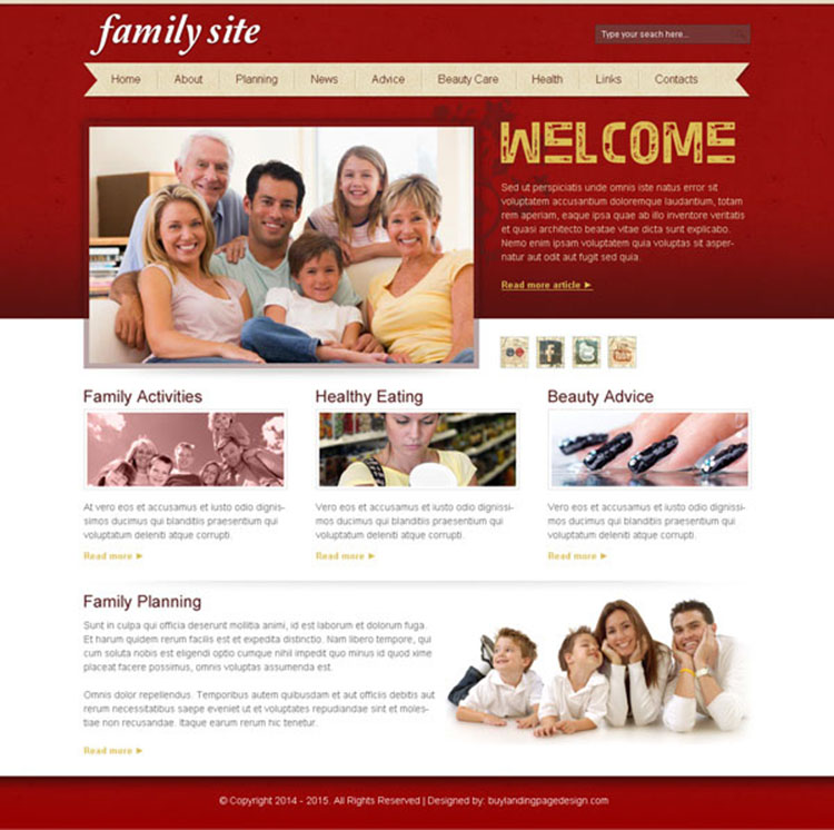 Family Website Templates