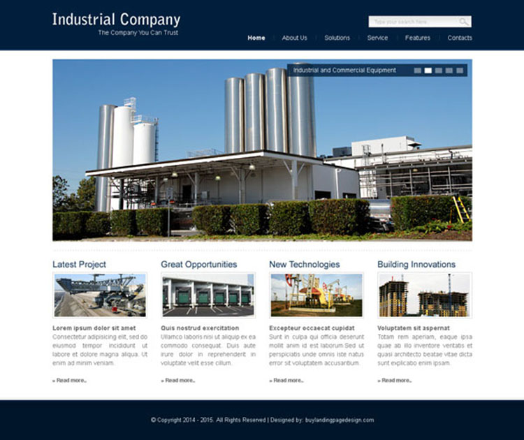 best industrial website template psd to create your industry website