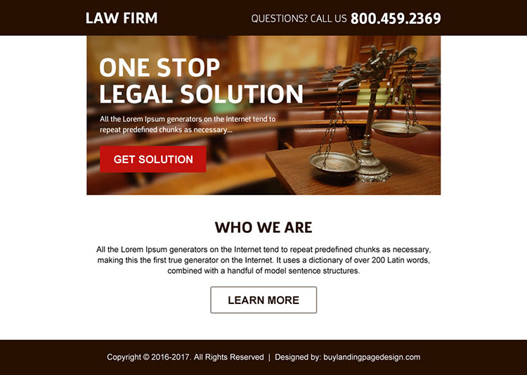 best law firm call to action ppv landing page design