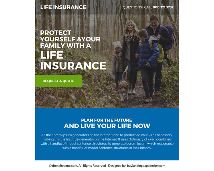 best life insurance policy ppv landing page design