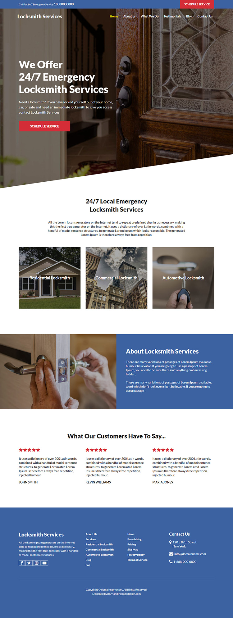 emergency locksmith service responsive website design