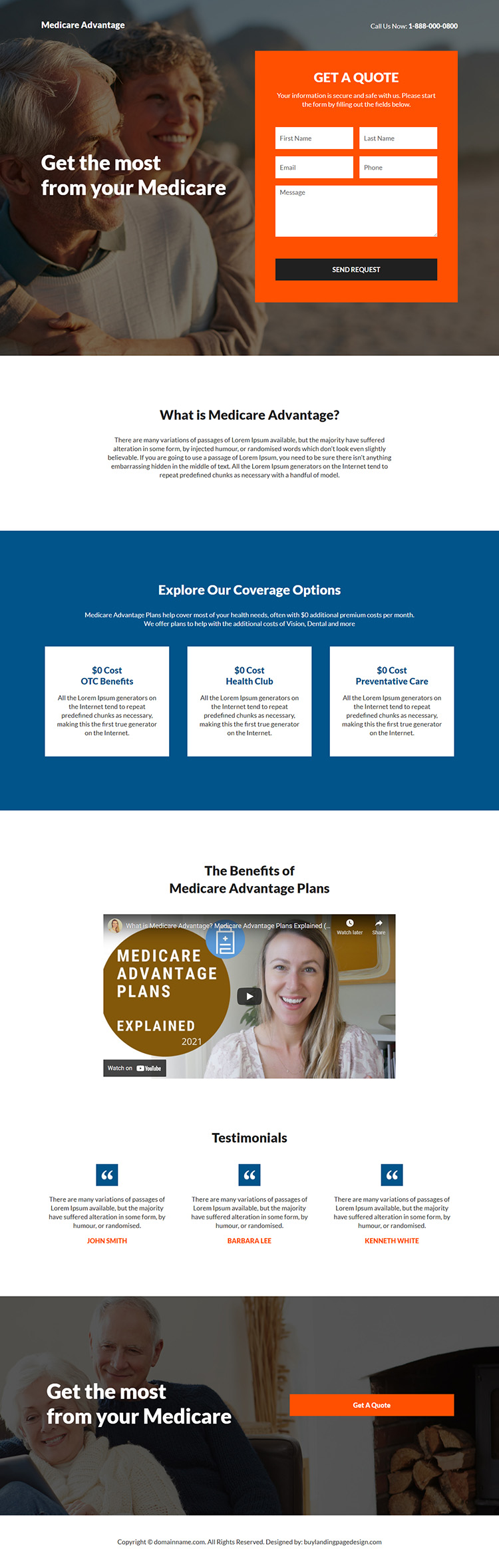 best medicare advantage responsive landing page design