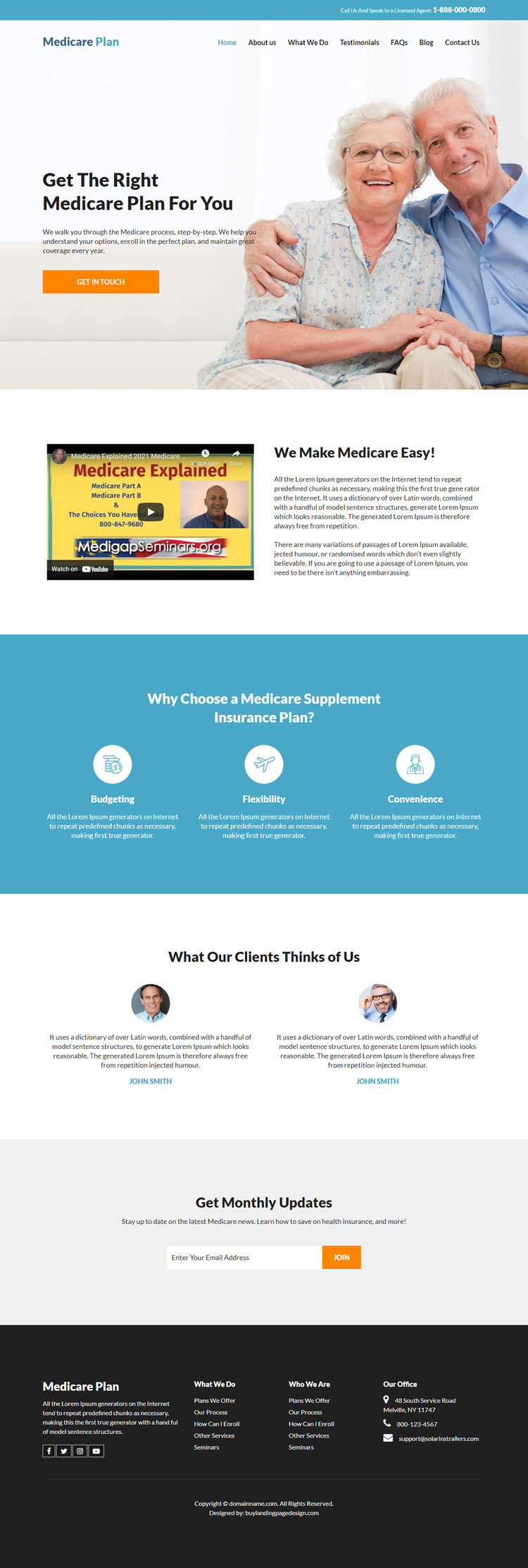 medicare supplement insurance plan responsive website design