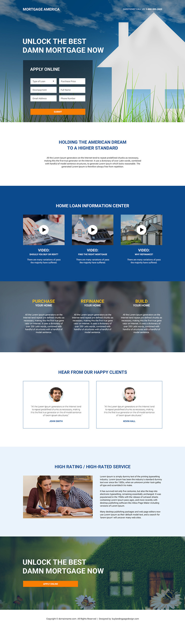 mortgage broker responsive landing page design