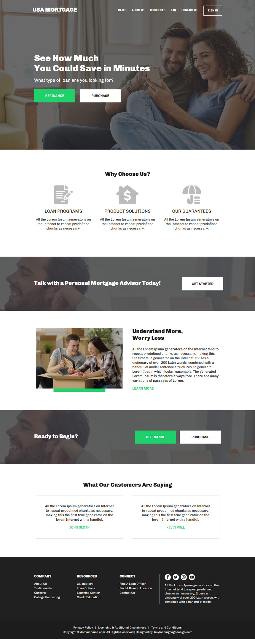 personal mortgage advisor responsive website design