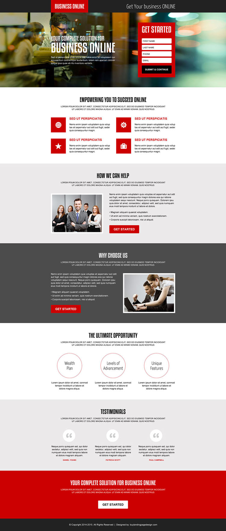 best online business solution responsive landing page design