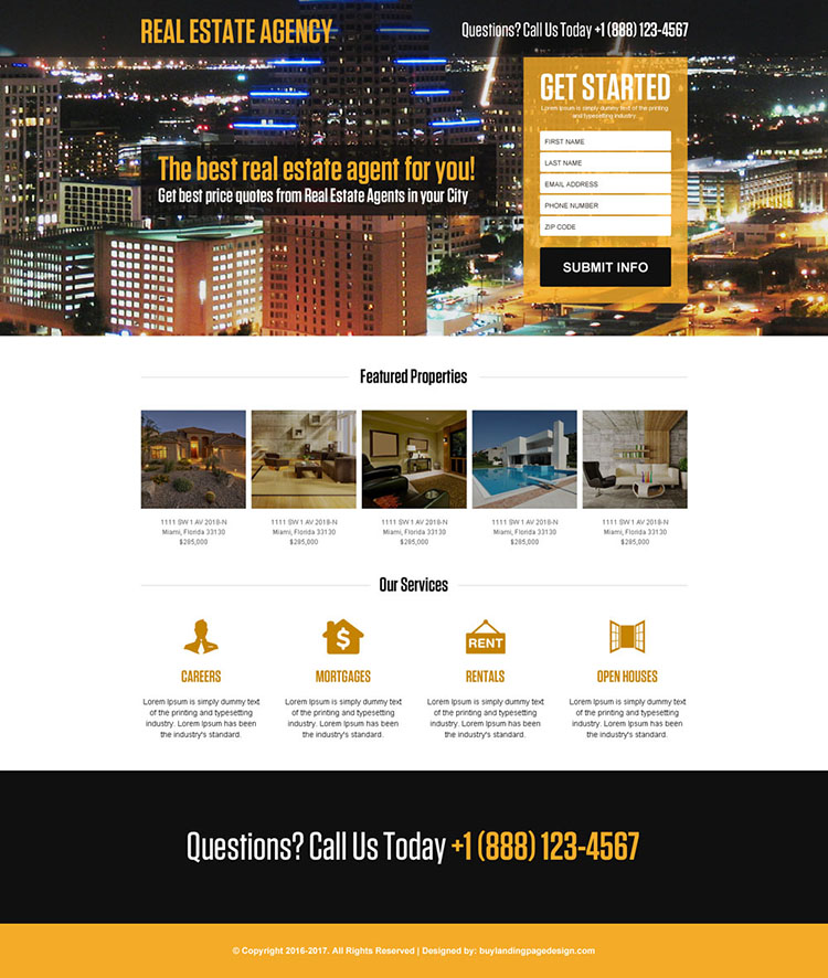 best real estate agent lead capturing landing page design