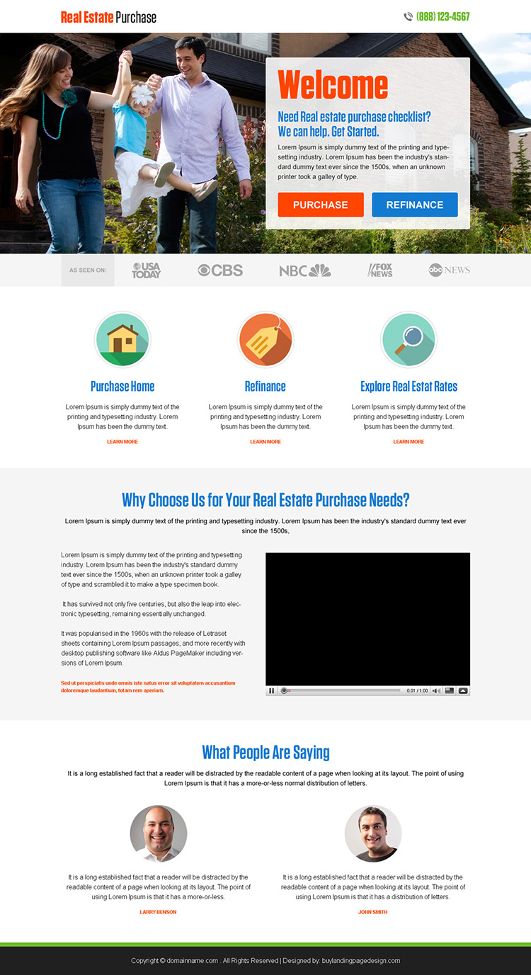 best real estate purchase and refinance responsive landing page