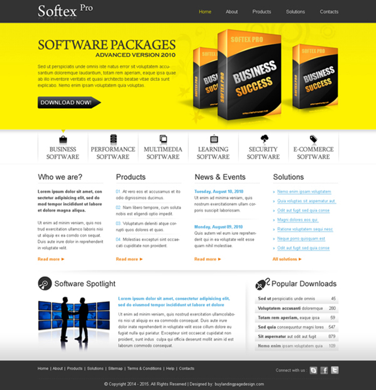 best software packages website template design psd to sell your software