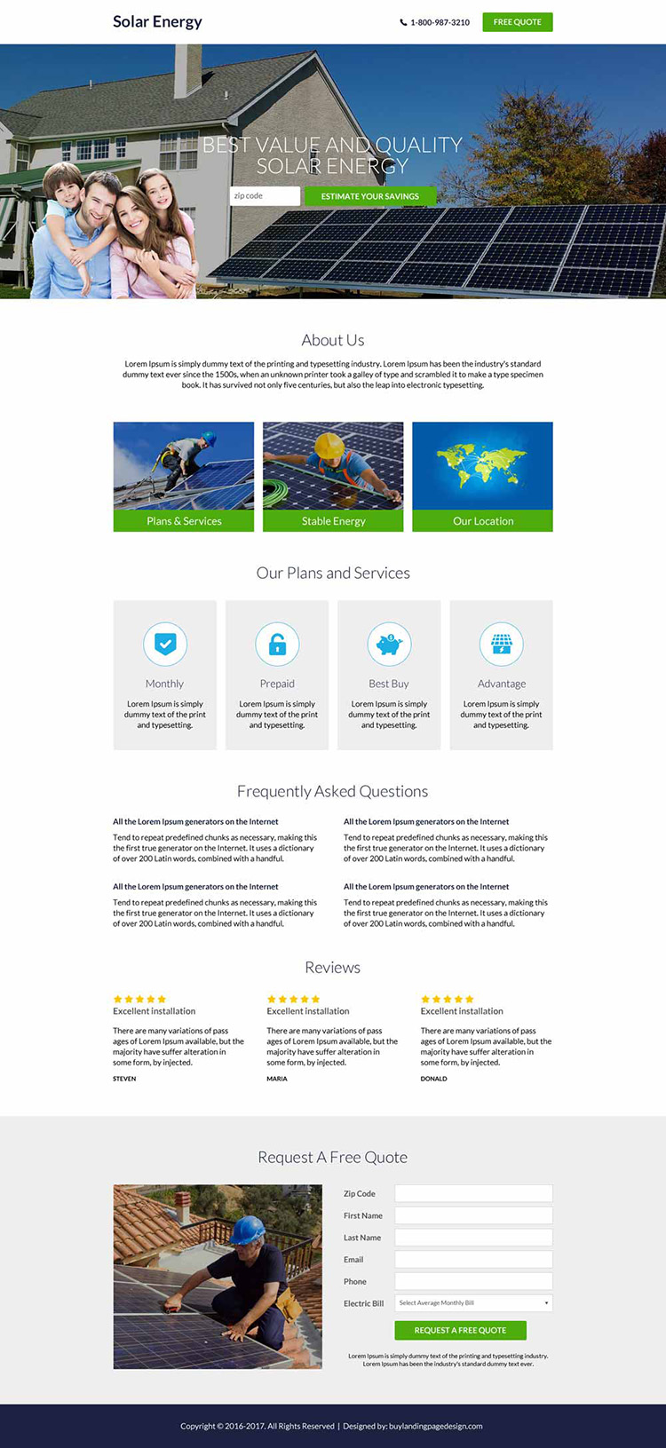 best solar energy companies responsive landing page