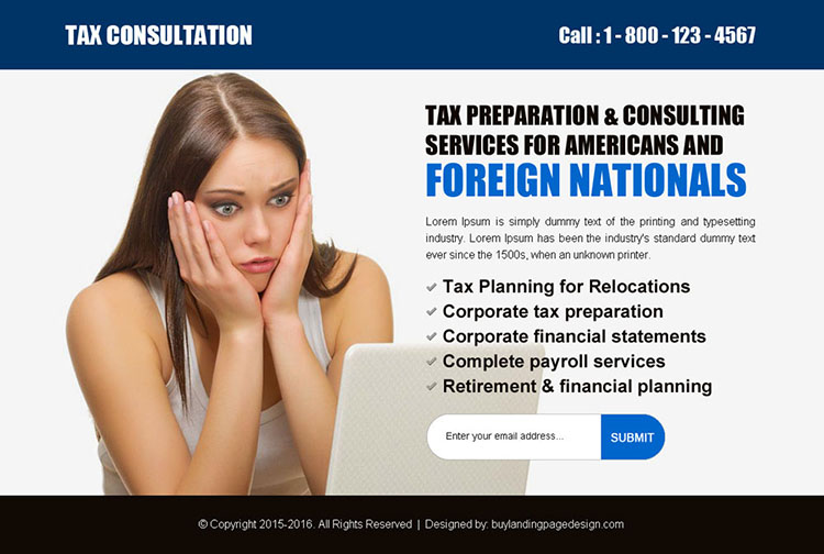 best tax service lead generating ppv landing page design