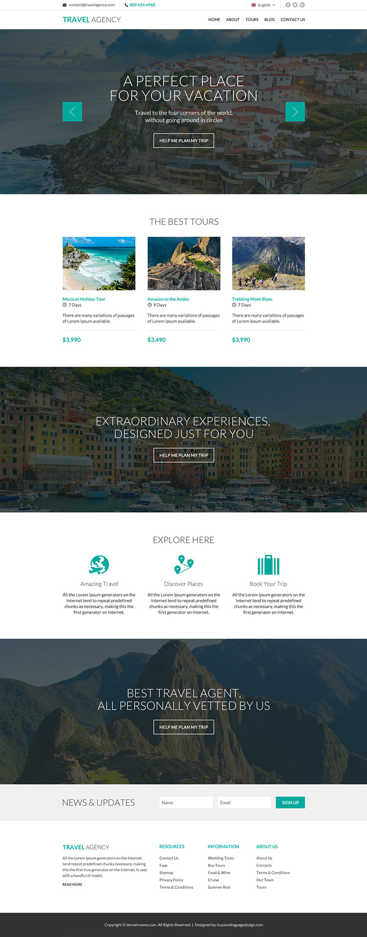 best tour and travel responsive website design