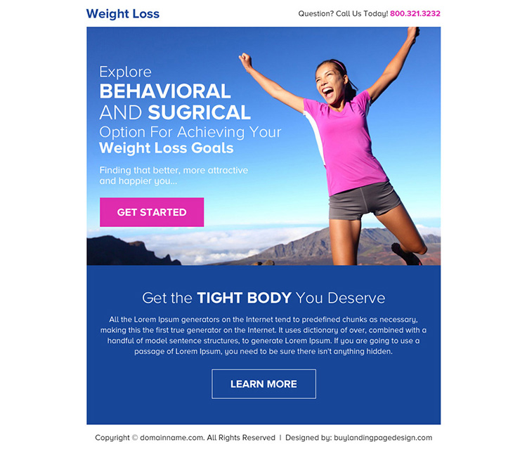 best weight loss goals click through ppv landing page design