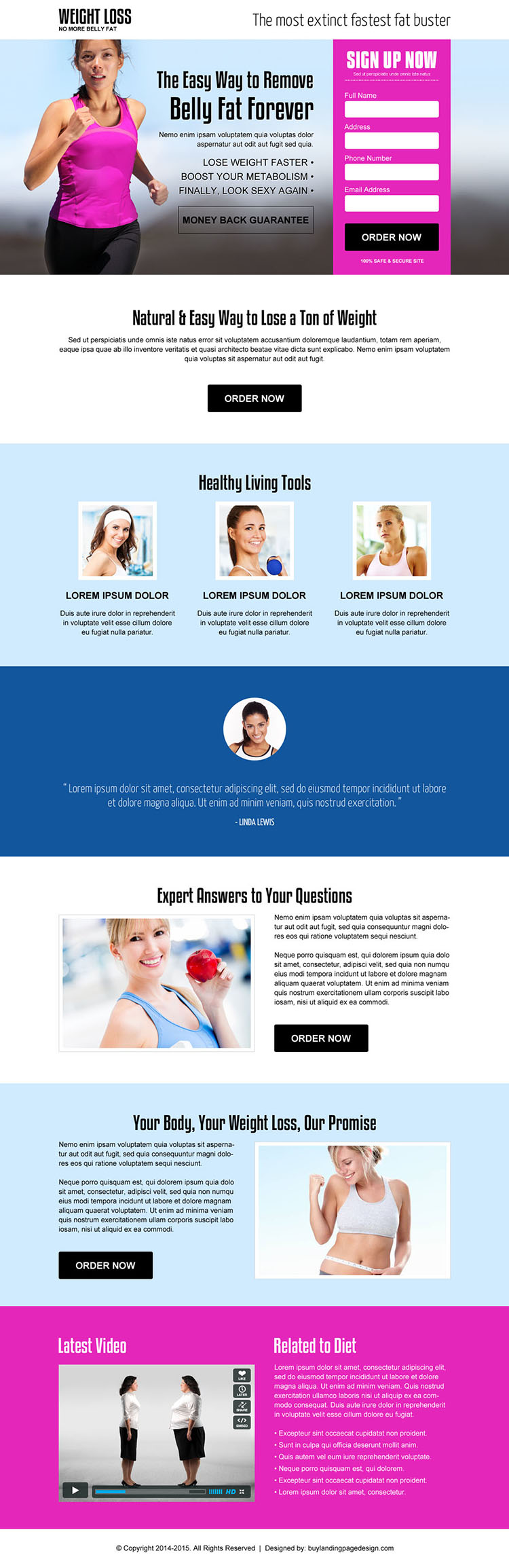 reduce belly fat weight loss effective responsive landing page design