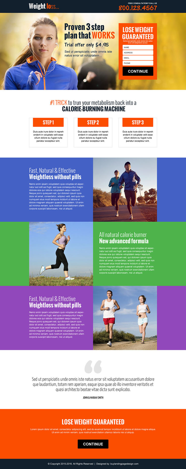 best weight loss workout plan responsive landing page design