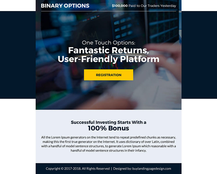 binary options sign up capturing ppv landing page