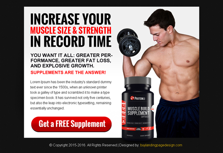 bodybuilding supplement ppv landing page design