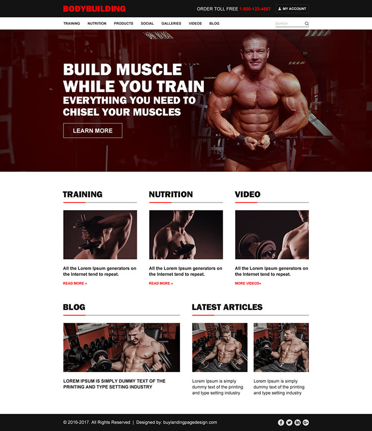 bodybuilding effective and converting html website templates