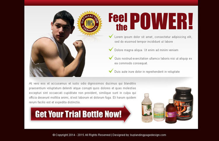 bodybuilding product converting ppv landing page design