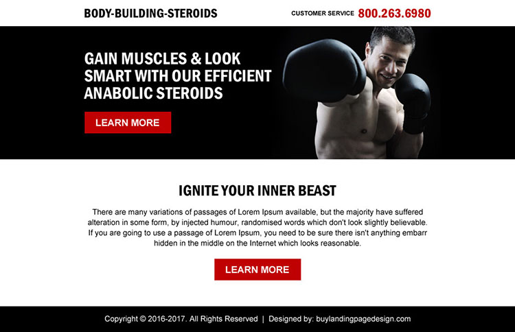 clean body building call to action ppv landing page