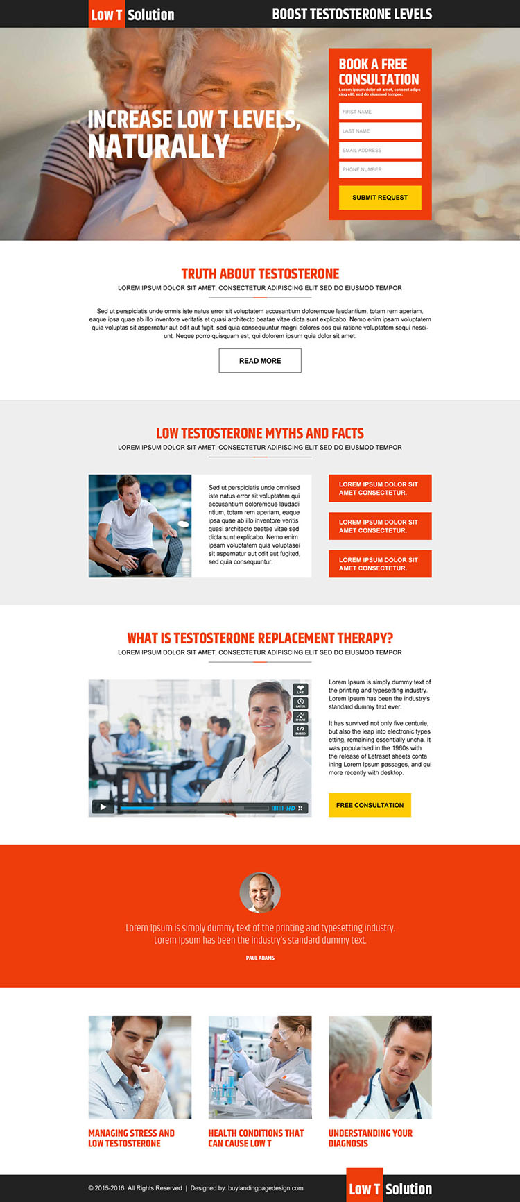 boost testosterone levels responsive landing page design