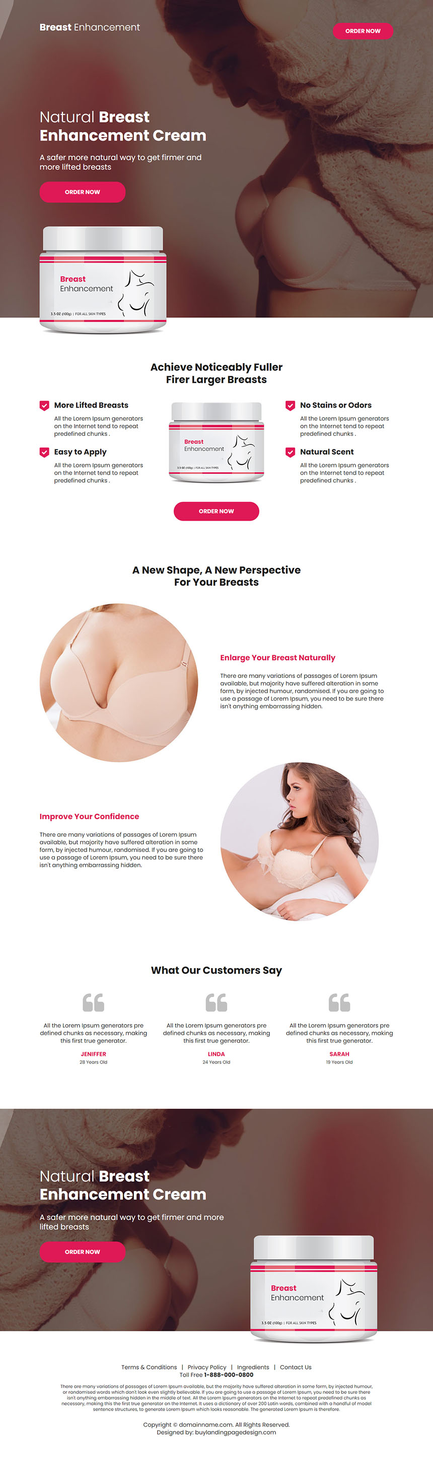 breast enhancement cream responsive landing page