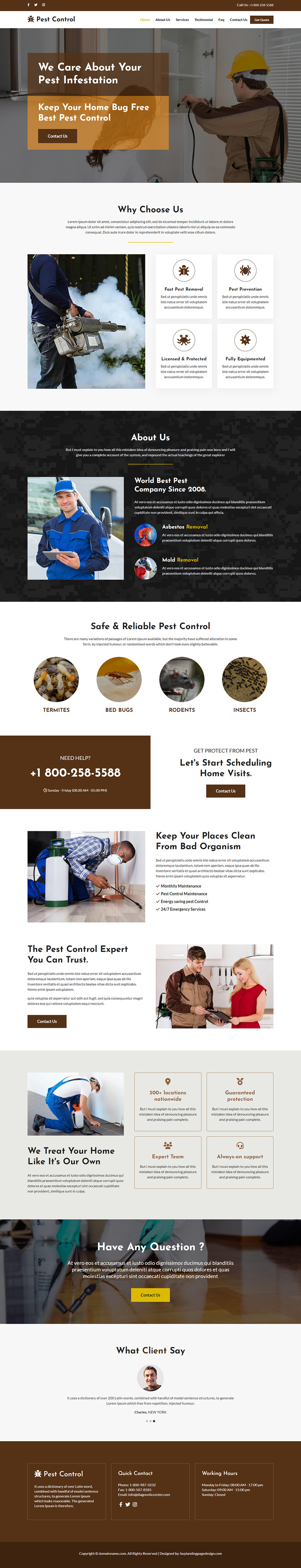 pest control and exterminator service responsive website design