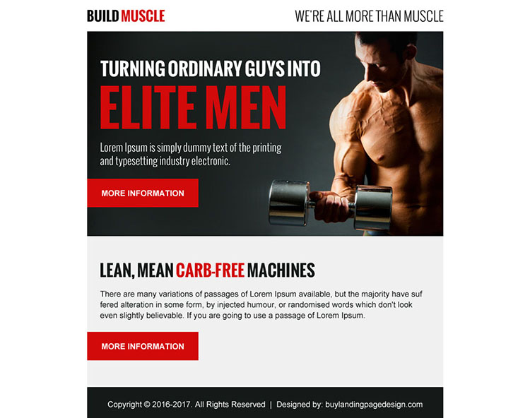 build muscle appealing ppv landing page design