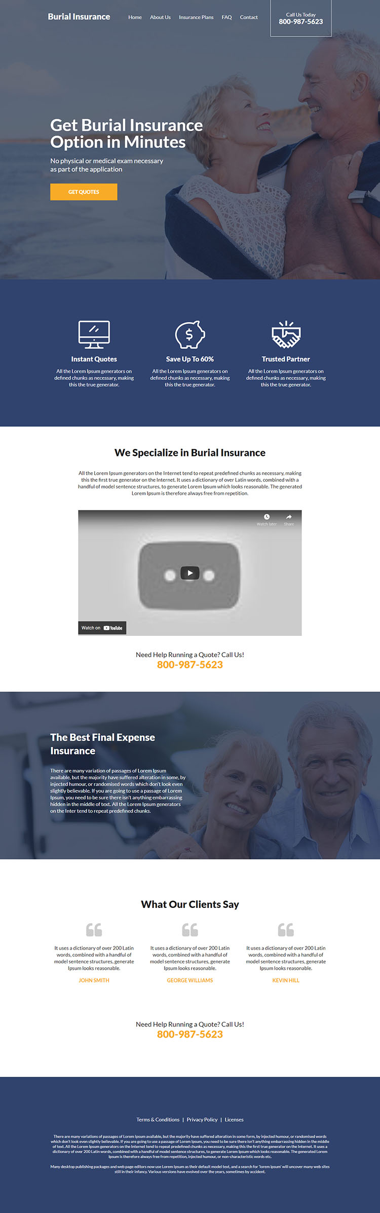 professional burial insurance free quotes responsive website design