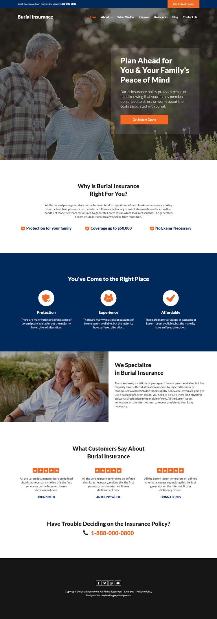burial insurance plans instant quote responsive website design