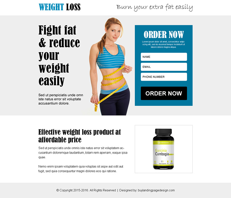 burn your extra fat weight loss product ppv landing page design