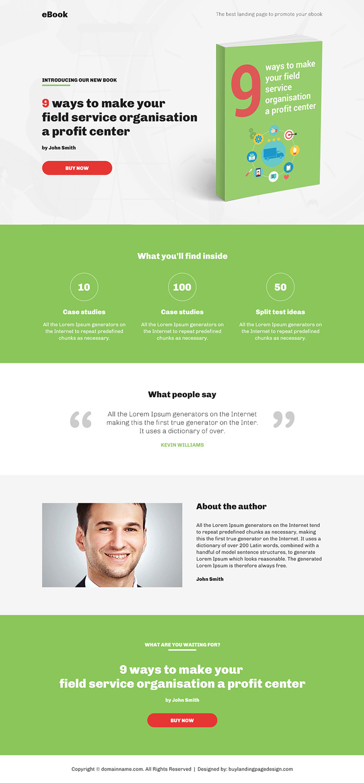 clean and professional ebook bootstrap landing page