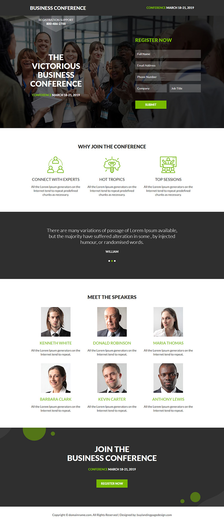 business conference lead capture responsive landing page