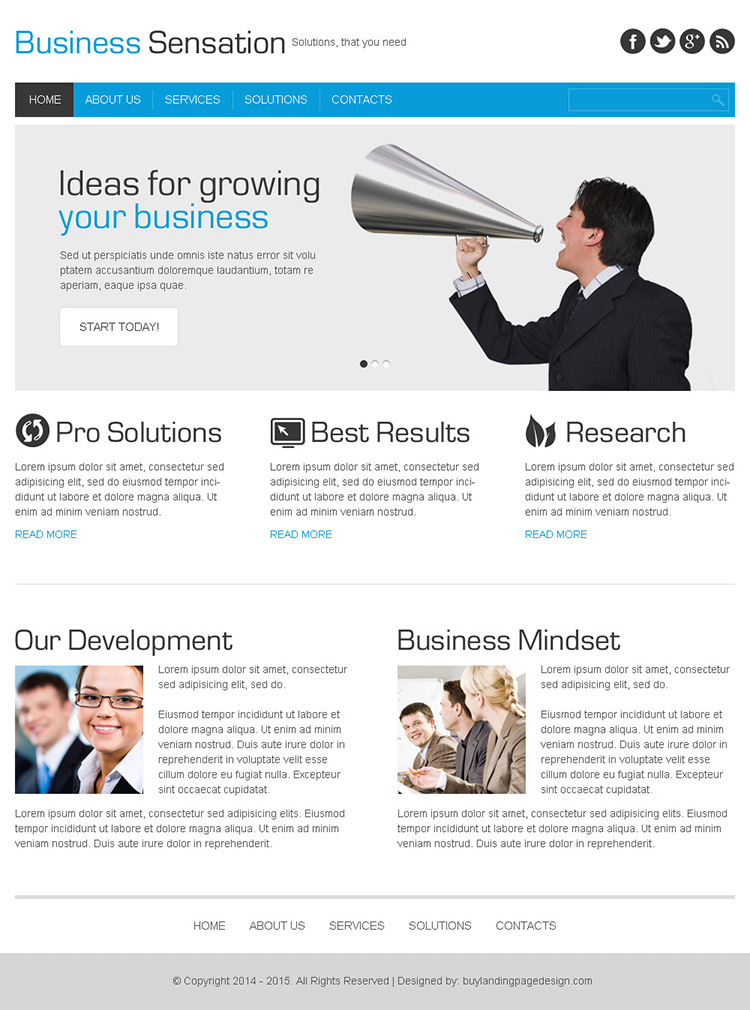 business sensation clean and minimal html website template