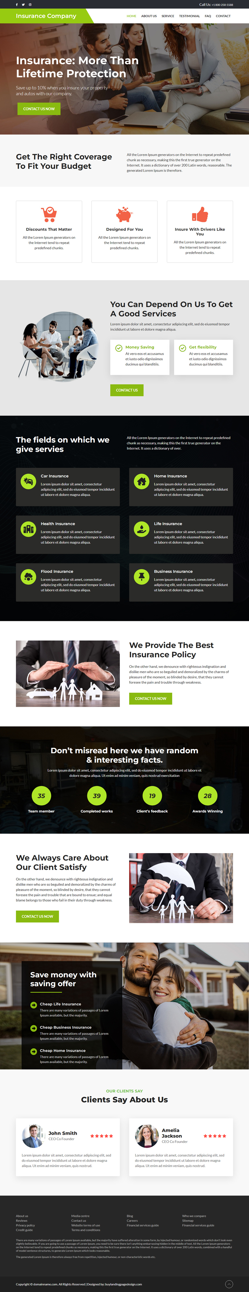 business insurance company responsive website design