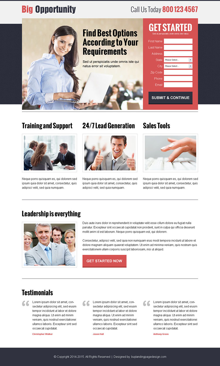 responsive lead capture business landing page to boost your business