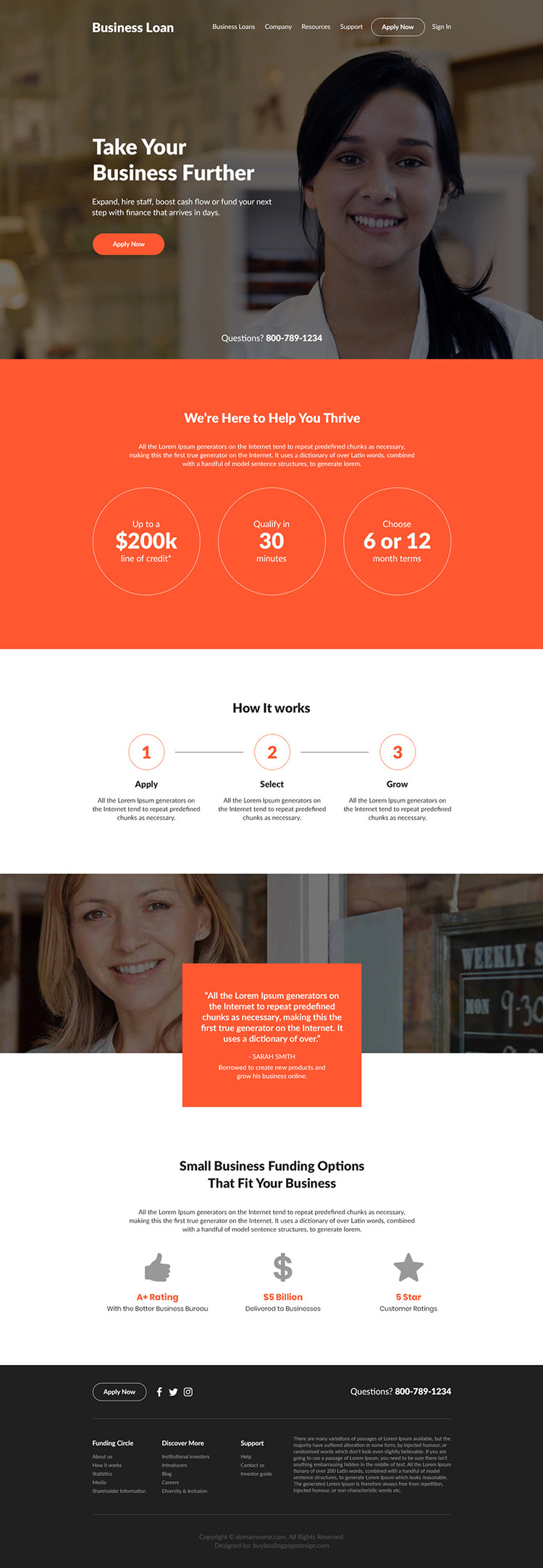 business loan online application responsive website design