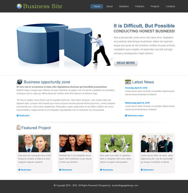 clean and converting business website template psd