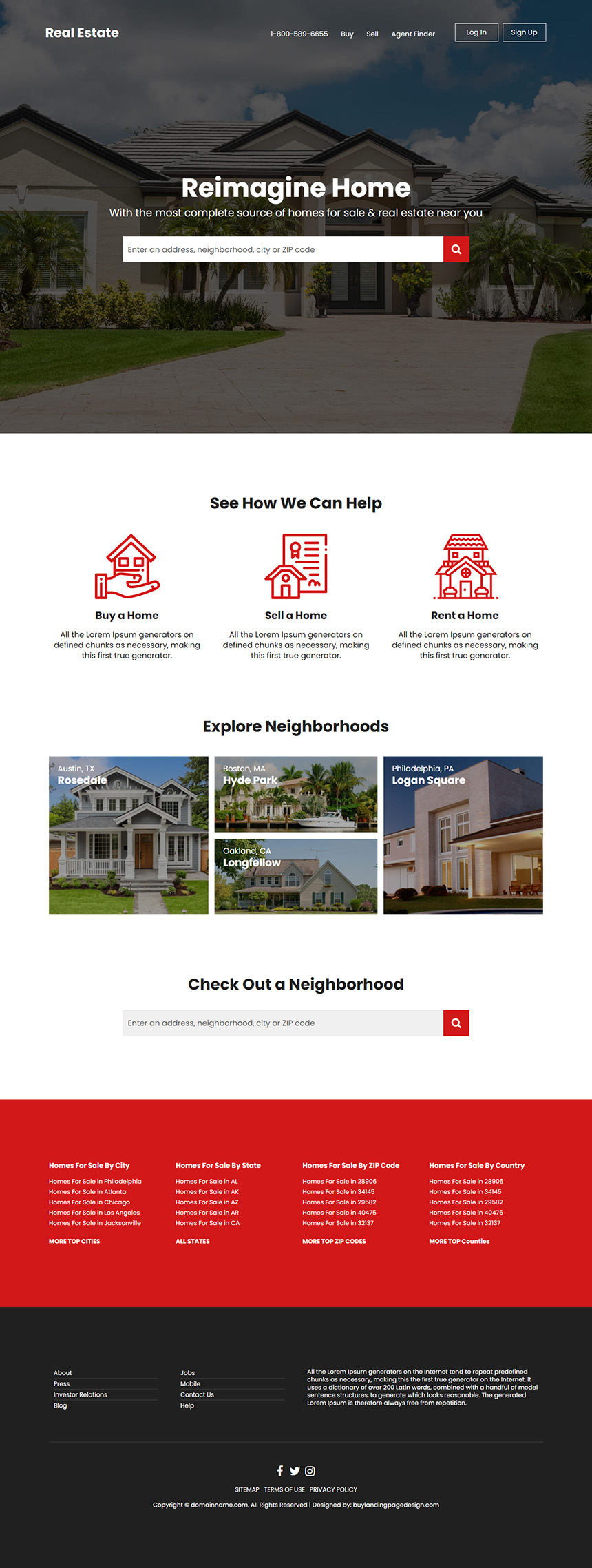 real estate company responsive website design