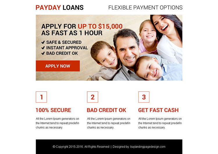 best payday loan ppv landing page design