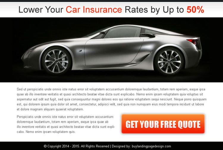 lower your car insurance rates free quote ppv landing page design