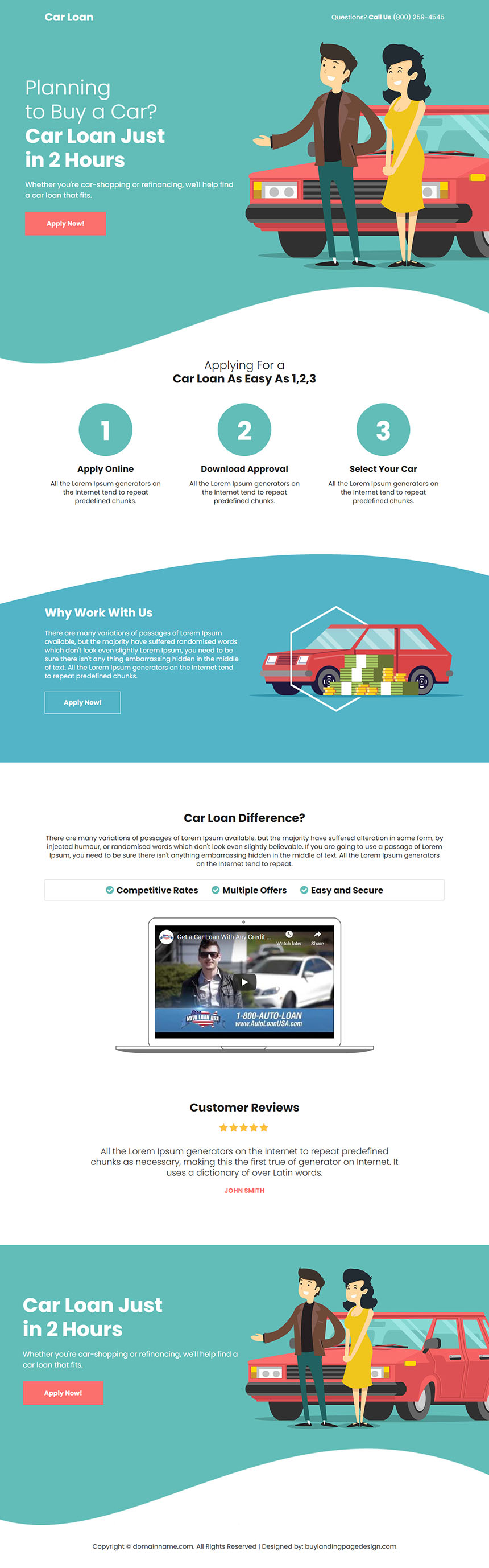 car loan financing responsive lead capture landing page