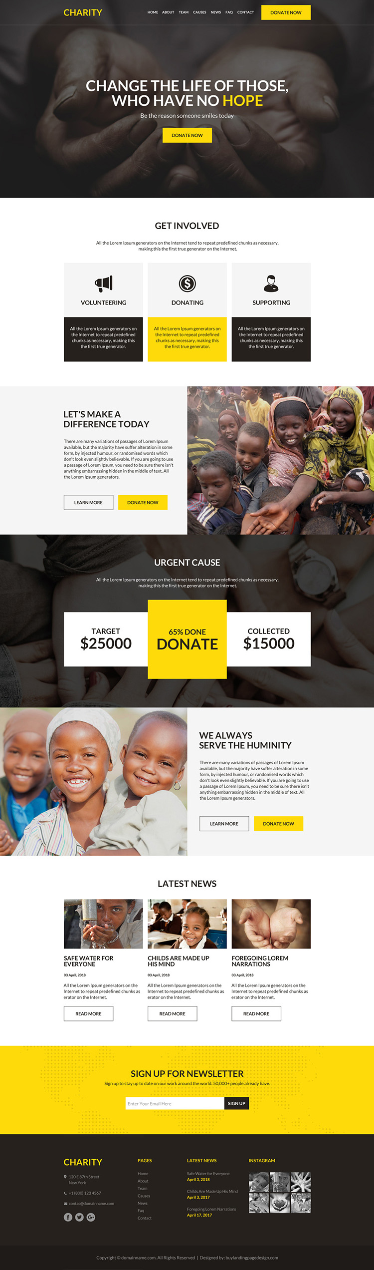 charity and donation responsive website design