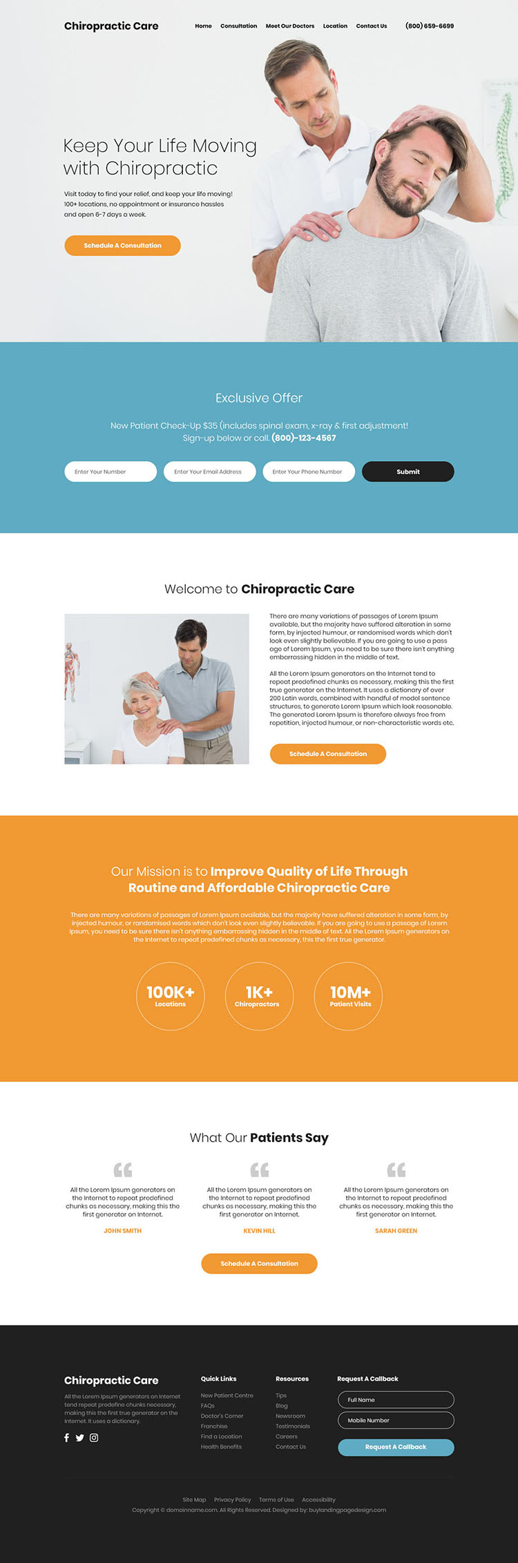 affordable chiropractic care responsive website design