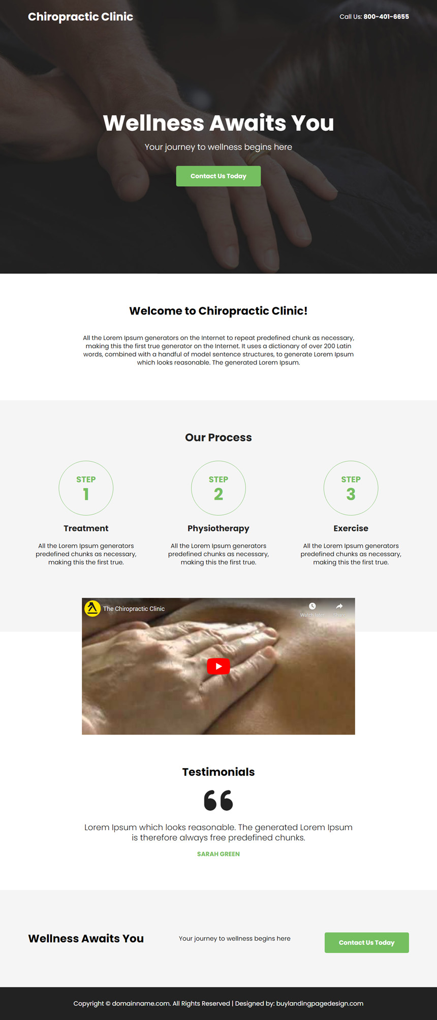 professional chiropractic clinic lead capture responsive landing page